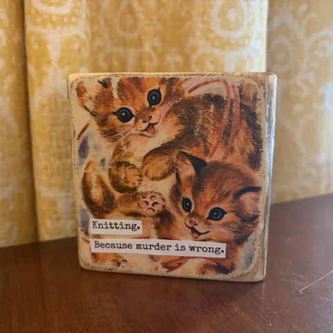 Knitting. Because Murder is Wrong. (Kittens)
